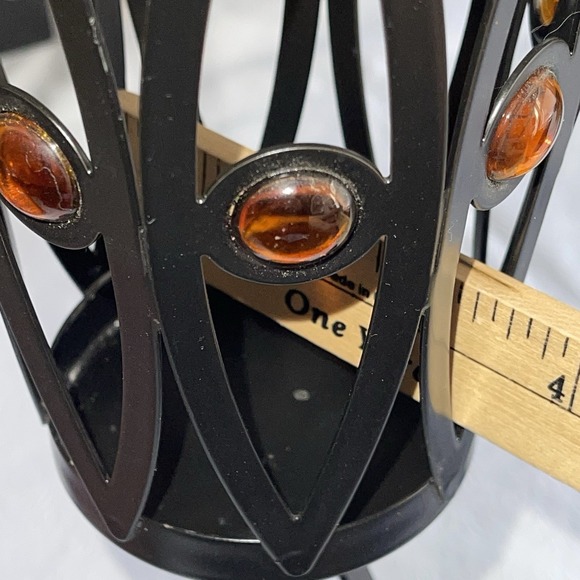 2 PartyLite Abura Pillar Candle Holders 20" and 17" Tall MCM Gothcore Home Decor - Picture 4 of 8